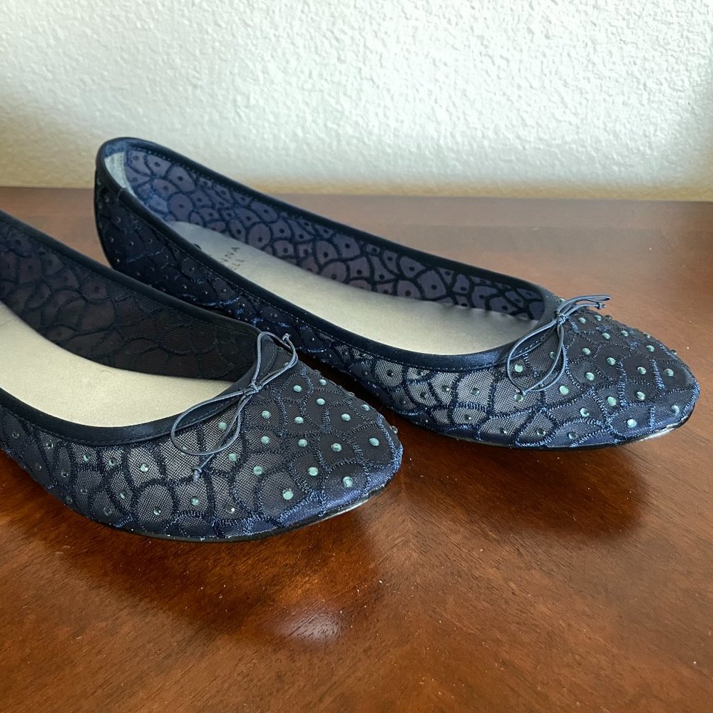 Adrianna Papell | 8.5 Shoes, Navy Beaded Flats